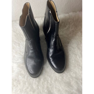 Donato Marrone Men’s Black Leather Boots with side Zippered side, Size 9EEE